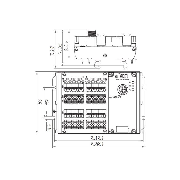 IP20， IO-Link集线器，PNP， 32DI/DO自适应，B类，终端模块，009C53